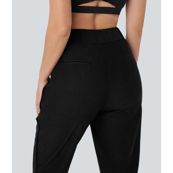 Halara Mid Rise Curved Hem Yoga Capri Pants with Pockets XS NWT $49.95 MSRP - Picture 6 of 9